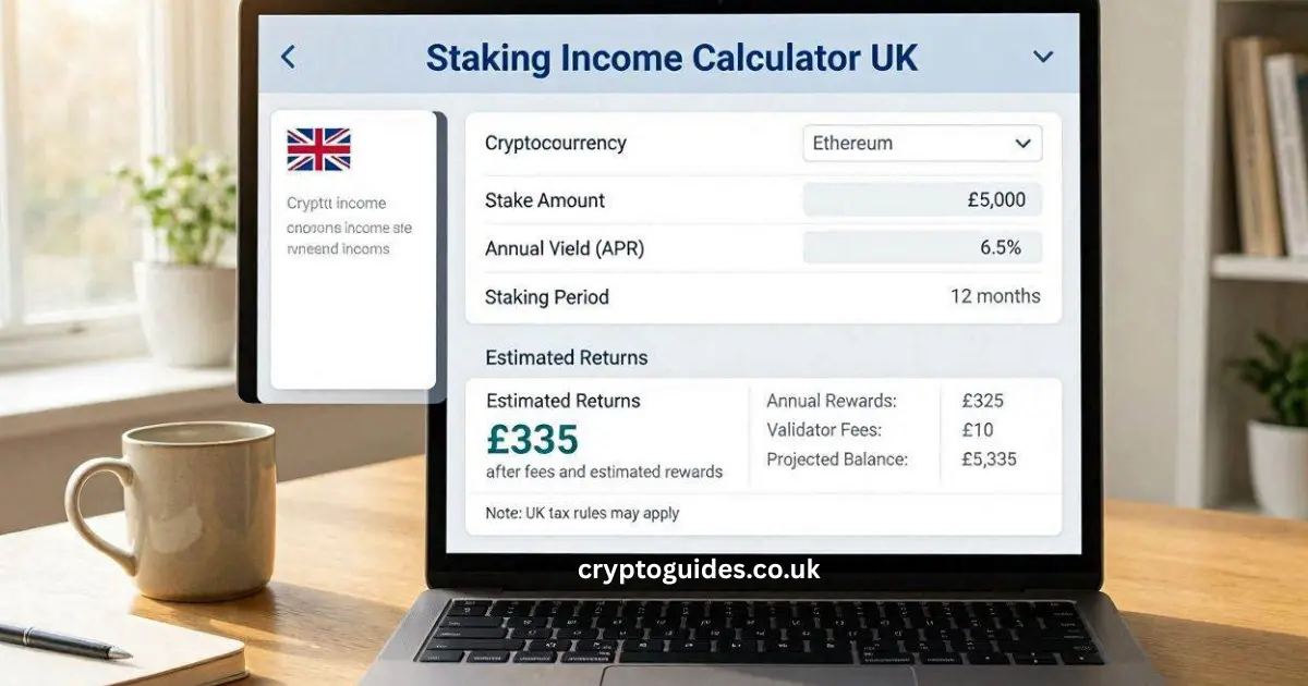 Crypto Staking Income Calculator Example (UK)