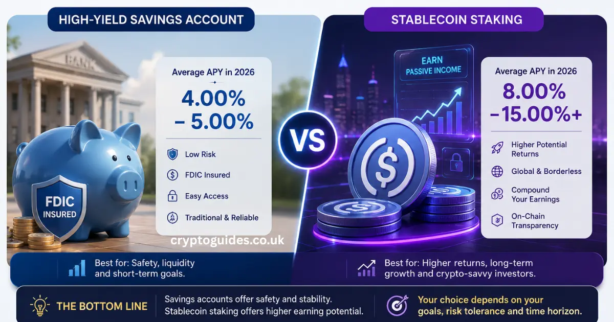High-Yield Savings Account vs Stablecoin Staking: Which One Earns More Passive Income in 2026?