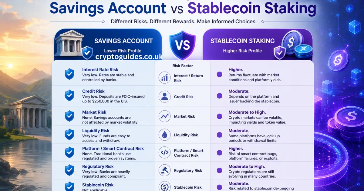 Risk Comparison: Savings Account vs Stablecoin Staking